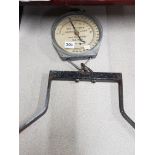 Old vintage advertising beer keg and scales