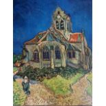 VINCENT VAN GOGH, EARLY 20TH CENTURY SMALL PRINT OF 'EGLISE D'AUVERS'