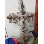 Large antique cast iron crucifix