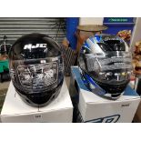 2 CRASH HELMETS