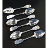 SET OF 6 SILVER TEASPOONS - LONDON 1850/51 117 GRAMS BY RW