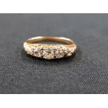 BEAUTIFUL ANTIQUE 18CT GOLD 5 STONE DIAMOND RING WITH 0.50 CARAT OF DIAMONDS SIZE M1/2
