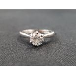 18CT WHITE GOLD DIAMOND SOLITAIRE RING WITH 0.66 CARAT OF DIAMOND SIZE J