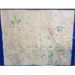 LARGE MAP FROM BESSBROOK MILL WHICH IDENTIFIES MILITARY AND ROYAL ULSTER CONSTABULARY CASUALTIES/