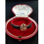 LADIES VINTAGE 9CT OMEGA WATCH, WORKING ORDER