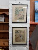 PAIR OF ORIGINAL ORIENTAL ARTWORK, SIGNED