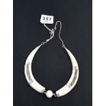 SILVER AND IVORY VINTAGE NECKLACE