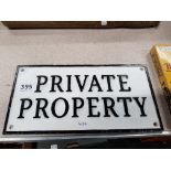 CAST IRON SIGN 'PRIVATE PROPERTY'