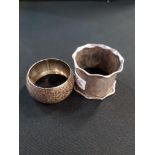 2 ANTIQUE SILVER NAPKIN RINGS