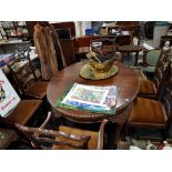 ANTIQUE DINING TABLE + 6 CHAIRS