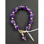 SILVER GILT AMETHYST BRACELET