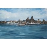 OIL ON CANVAS RIVER MERSEY D. DONNA