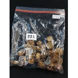 BAGS OF MILITARY BADGES, BUTTONS AND PIPS