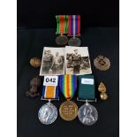 PAIR OF WW1 MEDALS TO CAPT.E.F.LAWSON AND INDIA VOLUNTEERS MEDAL TO PTE.E.LAWSON.ASSAM V.L.H.A.F.