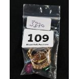 QUANTITY OF 9CT GOLD RINGS AND PRECIOUS GEMS