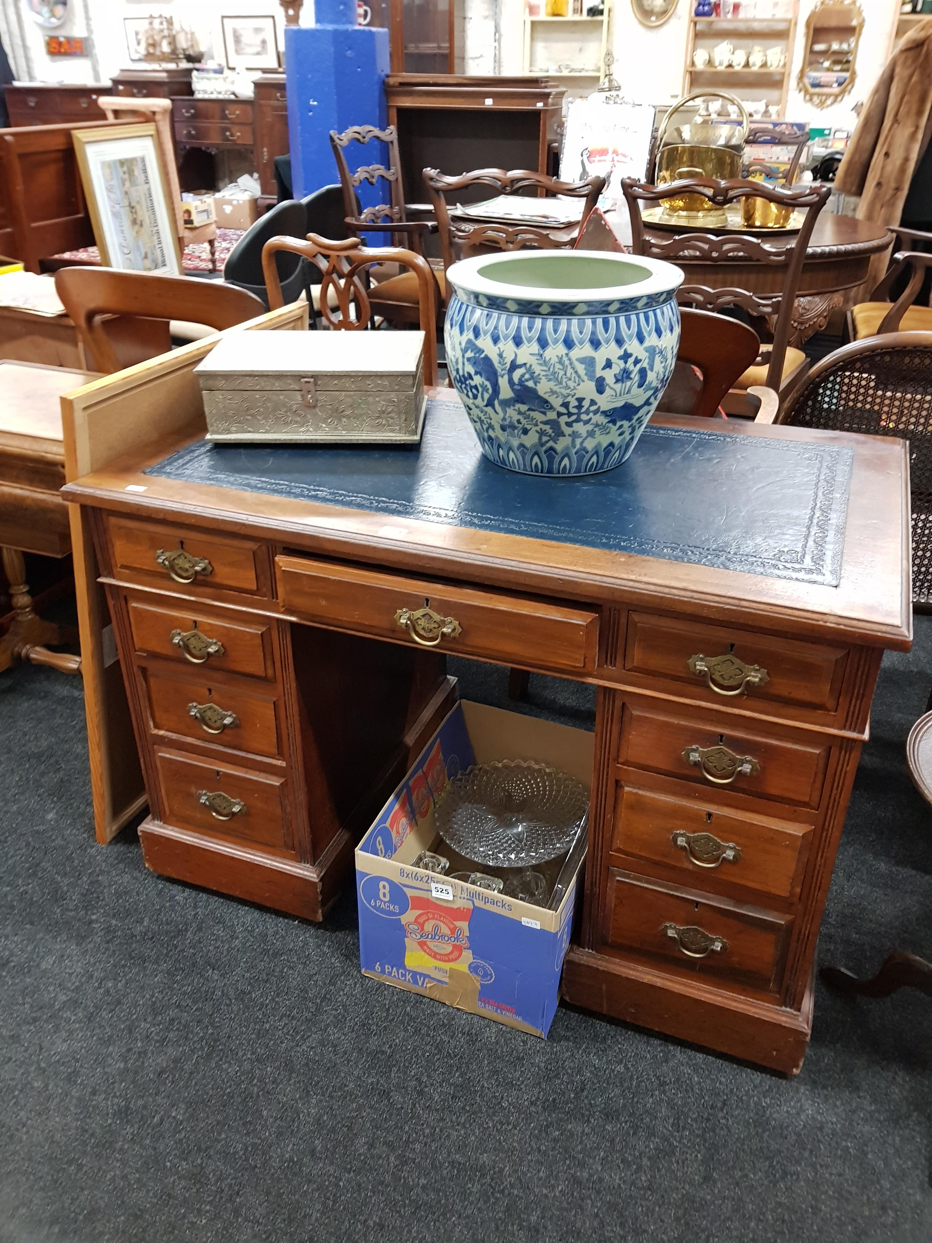 ANTIQUE TWIN PEDESTAL DESK