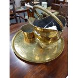 BRASS TRAY, BUCKET, PRESERVE POT ETC