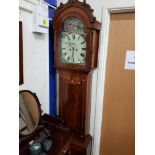 VICTORIAN GRANDFATHER CLOCK WITH WEIGHTS AND PENDANT