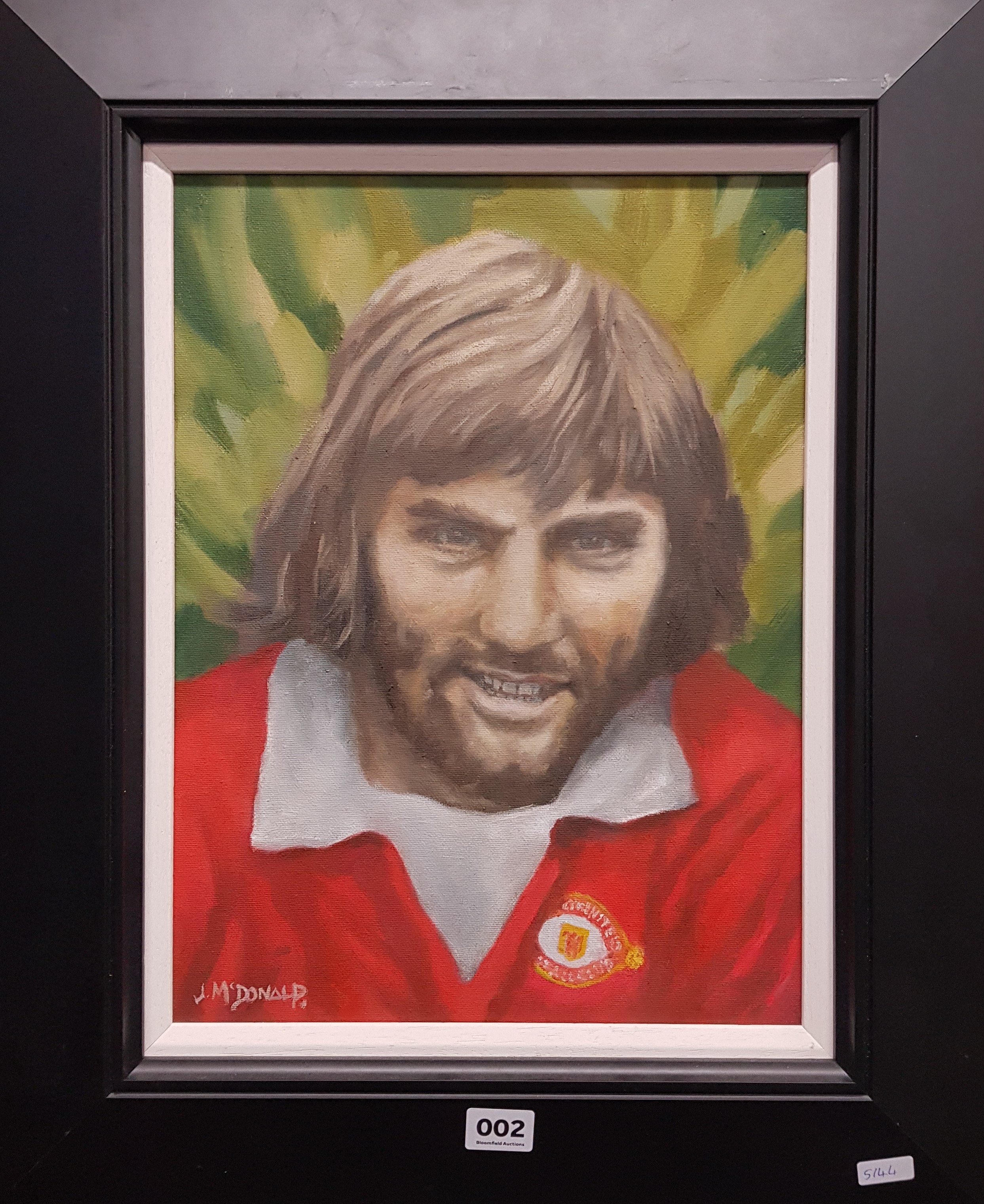 OIL ON CANVAS - GEORGE BEST BY J MCDONALD