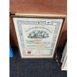 FRAMED BLACK AND MASONIC CERTIFICATES