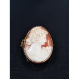 GOLD MOUNTED CAMEO BROOCH