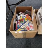 BOX OF FOOTBALL ITEMS