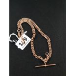 ANTIQUE 9CT ROSE GOLD GRADUATED WATCH CHAIN
