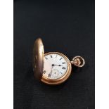 ANTIQUE GOLD PLATED FOB WATCH IN WORKING ORDER