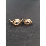 SAPPHIRE AND GOLD & DIAMOND EARRINGS