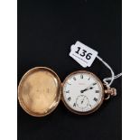 9CT GOLD FULL HUNTER POCKET WATCH - DENNISON CASE MAKER, MOERIS WATCHMAKER. FULLY JEWELLED LEVER