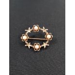 9 CARAT GOLD & PEARL BROOCH