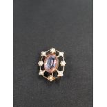 GOLD VICTORIAN AMETHYST & PEARL BROOCH