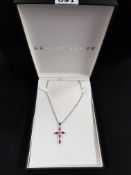 SILVER GEM STONE CROSS