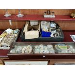 LARGE QUANTITY OF SHELLS, CORAL ETC AND DISPLAY CASE OF SHELLS