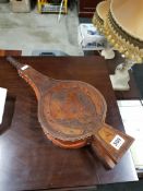 LARGE CARVED HORSE & HORSESHOE BELLOWS