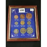 FRAMED PRE-DECIMAL COIN SET