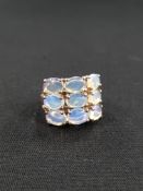 LARGE SILVER MOONSTONE RING