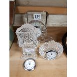 4 CRYSTAL CLOCKS TO INC WATERFORD