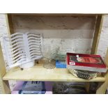 SHELF LOT OF CUTLERY AND GLASSWARE