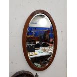 EDWARDIAN INLAID OVAL MIRROR