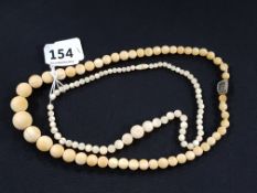 VICTORIAN NECKLACE WITH SEED PEARL & GOLD CLASP & IVORY NECKLACE