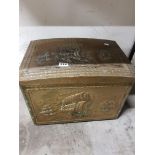 OLD BRASS LOG BOX