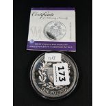 SILVER PROOF £10 COIN (WEIGHT 5 TROY OUNCES)