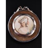 SILVER MOUNTED HAND PAINTED SIGNED MINIATURE ON IVORY CIRCA 1898 LONDON (POSSIBLY MOCREY)