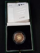 1997 UNITED KINGDOM GOLD PRROF £2 COIN- 22 CARAT GOLD OF 15.976 GRAMS