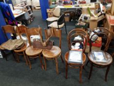 6 OLD BENTWOOD CHAIRS