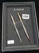 CASED SET PARKER PEN AND PENCIL SET