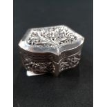 ORNATE SILVER BOX WITH FLORAL DECORATION