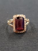 VICTORIAN 18K GOLD AMETHYST AND SEED PEARL RING 3G