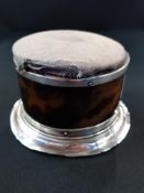 VICTORIAN SILVER MOUNTED & TORTOISE SHELL SEWING BOX
